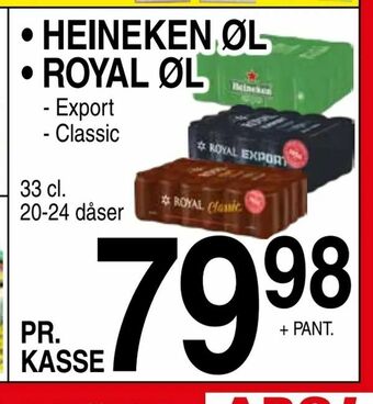 ABC Lavpris heineken øl • royal øl tilbud