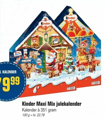 Otto Duborg Kinder Maxi Mix julekalender tilbud