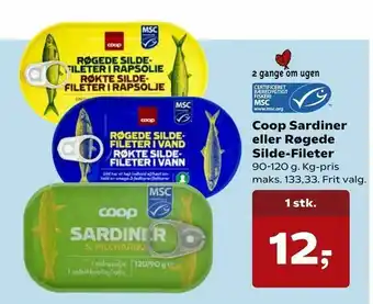 SuperBrugsen Coop Sardiner eller Røgede Silde-Fileter tilbud