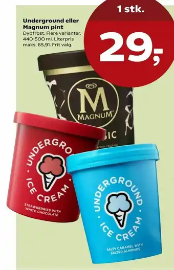 SuperBrugsen Underground eller Magnum pint tilbud