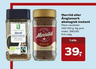 SuperBrugsen Merrild eller Änglamark økologisk instant tilbud