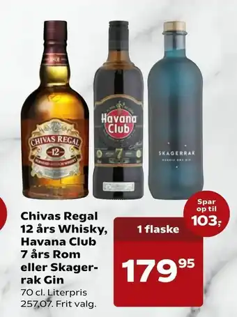 SuperBrugsen Chivas Regal 12 års Whisky, Havana Club 7 års Rom eller Skagerrak Gin tilbud