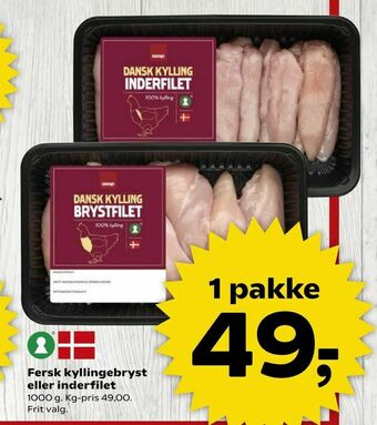 SuperBrugsen Fersk kyllingebryst eller inderfilet tilbud