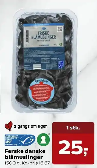 SuperBrugsen Ferske danske blåmuslinger tilbud