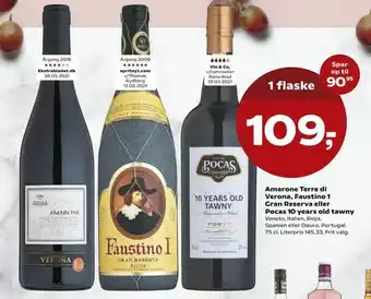 SuperBrugsen Amarone Terre di Verona, Faustino 1 Gran Reserva eller Pocas 10 years old tawny tilbud