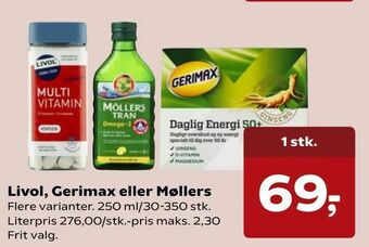SuperBrugsen Livol, Gerimax eller Møllers tilbud