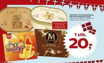 Dagli'Brugsen Carte D'or Les Authentiques, Filur eller Magnum 4-pak tilbud
