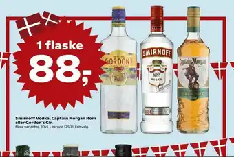 Dagli'Brugsen Smirnoff Vodka, Captain Morgan Rom eller Gordon's Gin tilbud