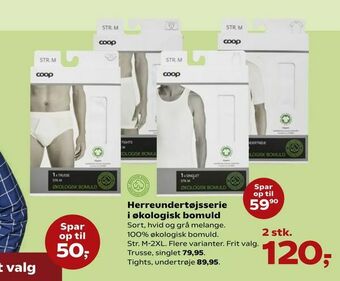 Kvickly Herreundertøjsserie i økologisk bomuld tilbud