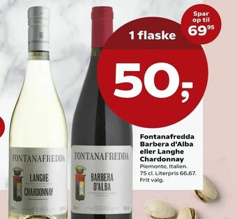 Kvickly Fontanafredda Barbera d'Alba eller Langhe Chardonnay tilbud