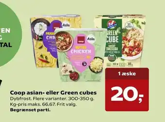 Kvickly Coop asian- eller Green cubes tilbud
