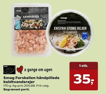 Kvickly Smag Forskellen håndpillede koldtvandsrejer tilbud