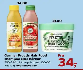Kvickly Garnier Fructis Hair Food shampoo eller hårkur tilbud
