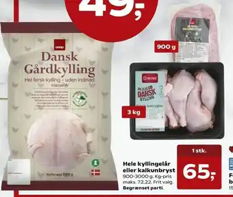 Kvickly Hele kyllingelår eller kalkunbryst tilbud