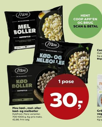 Kvickly Mou kød-, mel- eller kød- og melboller tilbud