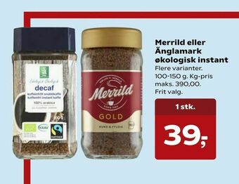Kvickly Merrild eller Änglamark økologisk instant tilbud