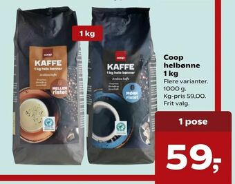 Kvickly Coop helbønne tilbud