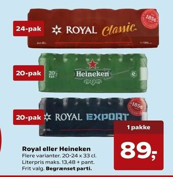 Kvickly Royal eller Heineken tilbud