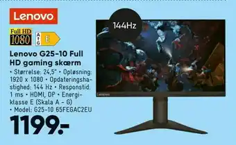 Bilka Lenovo G25-10 Full HD gaming skærm tilbud