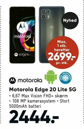 Bilka Motorola Edge 20 Lite 5G tilbud
