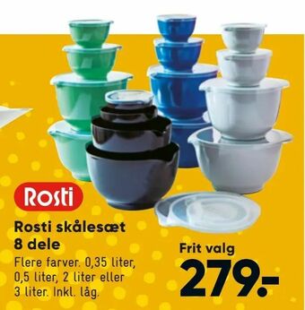 Bilka Rosti skålesæt 8 dele tilbud