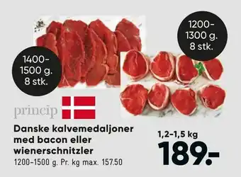 Bilka Danske kalvemedaljoner med bacon eller wienerschnitzler tilbud