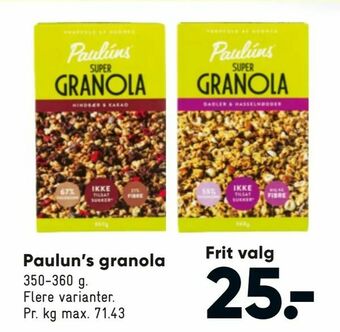 Bilka Paulun's granola tilbud