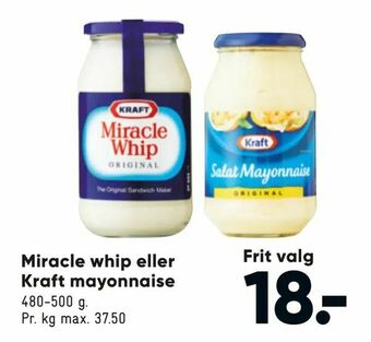 Bilka Miracle whip eller Kraft mayonnaise tilbud