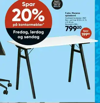Bilka Morena spisebord tilbud