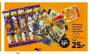 Bilka Halloween chokolade i net eller slikkepinde tilbud