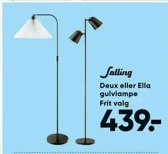 Bilka Deux eller Ella gulvlampe tilbud