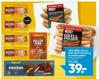 Bilka Tulip BBQ, bacon eller Steff Houlberg storkøbspølser tilbud