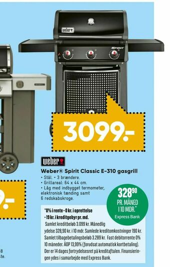 Bilka Weber® Spirit Classic E-310 gasgrill tilbud