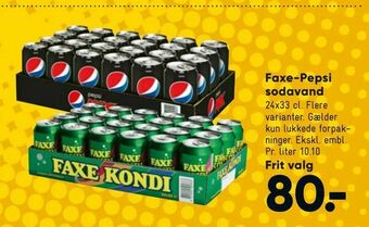 Bilka Faxe-Pepsi sodavand tilbud