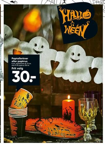 Bilka Paptallerkner eller papkrus tilbud
