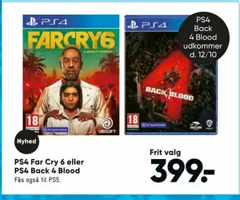 Bilka PS4 Far Cry 6 eller PS4 Back 4 Blood tilbud