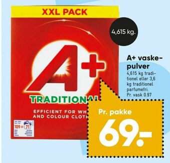 Bilka A+ vaskepulver tilbud