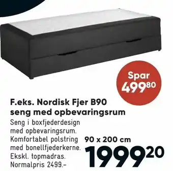 Bilka Nordisk Fjer B90 seng med opbevaringsrum tilbud