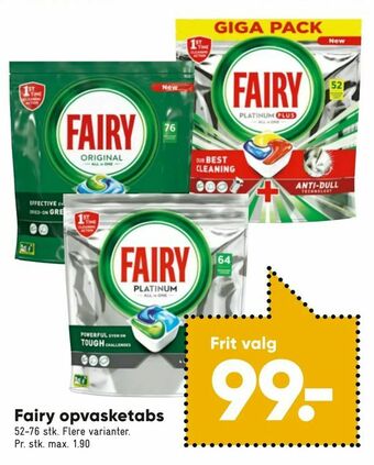 Bilka Fairy opvasketabs tilbud