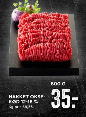 MENY Hakket oksekød 12-16 % tilbud