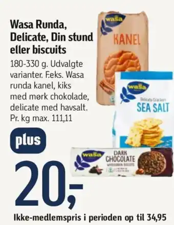 Føtex Wasa Runda, Delicate, Din stund eller biscuits tilbud