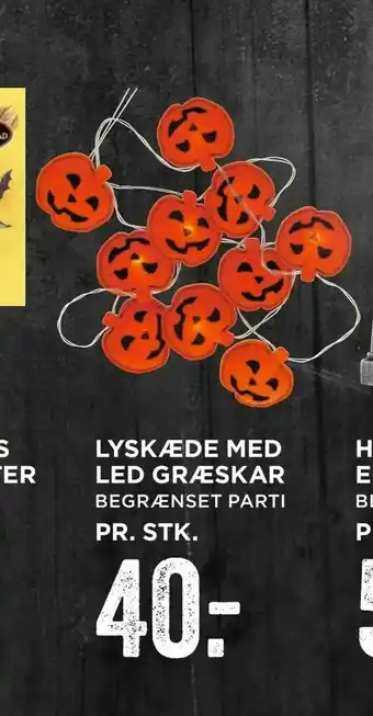 MENY Lyskæde med led græskar tilbud