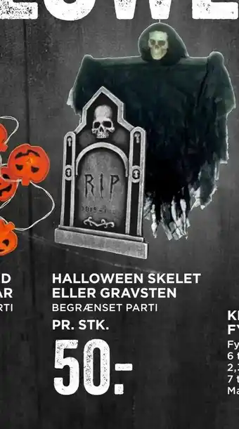 Halloween skelet eller gravsten