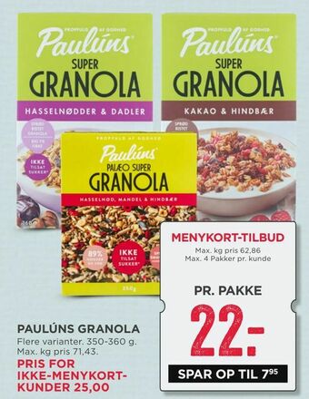 MENY Paulúns granola tilbud