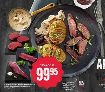 MENY Krondyrfilet, krondyrmørbrad eller krondyrmedaljoner tilbud