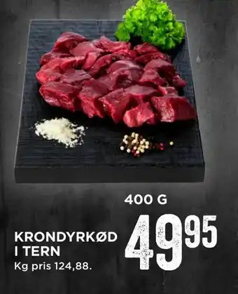 Krondyrkød i tern