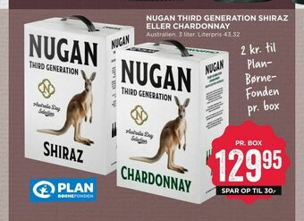MENY Nugan third generation shiraz eller chardonnay tilbud