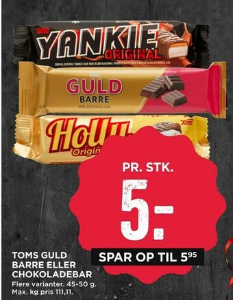 MENY Toms guld barre eller chokoladebar tilbud