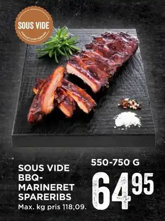 MENY Sous vide bbq- marineret spareribs tilbud