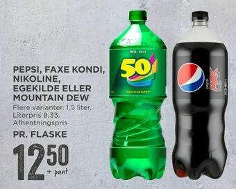 MENY Pepsi, faxe kondi, nikoline, egekilde eller mountain dew tilbud